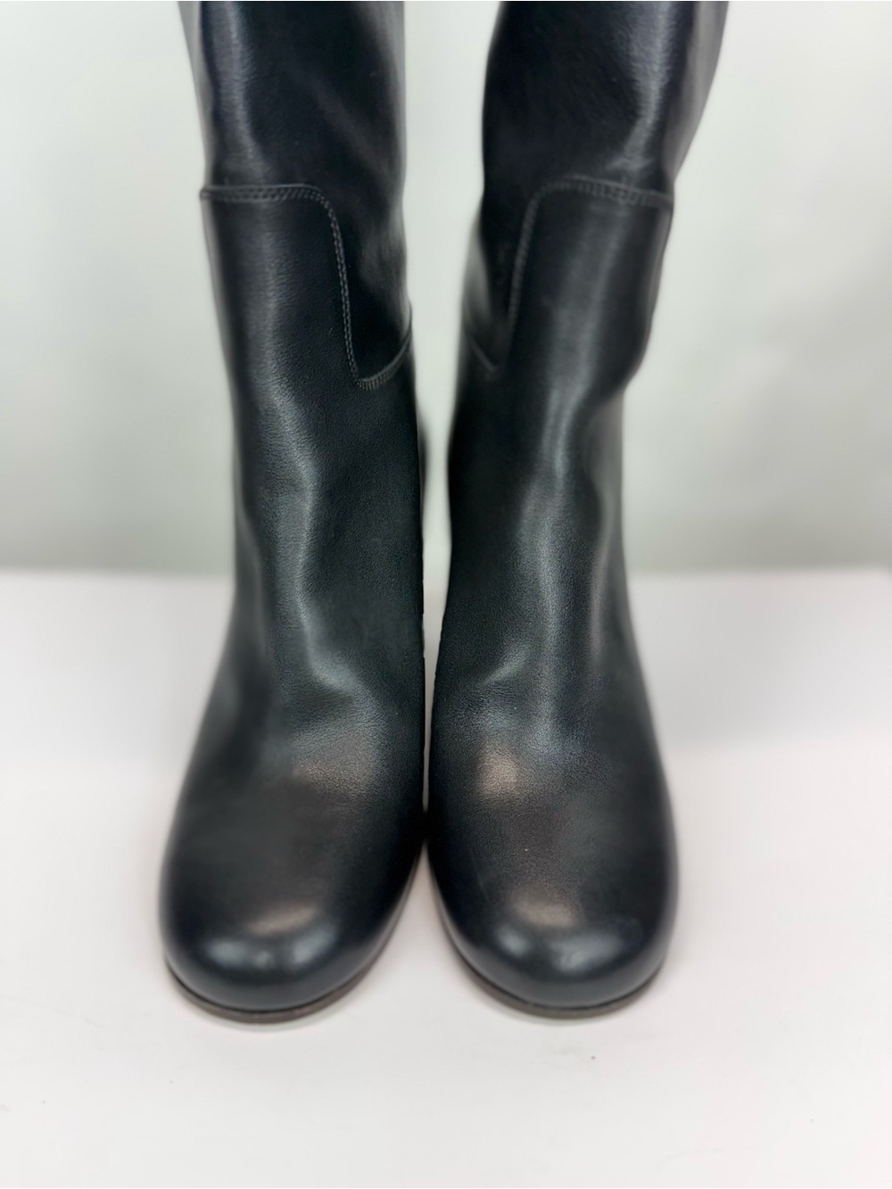 Ferragamo Ovidio 85 Knee-High Boot Black Leather Sz 7.5 - Picture 7 of 16
